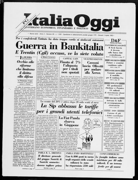 Italia oggi : quotidiano di economia finanza e politica